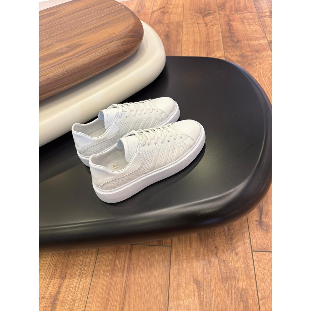 1011 Beyaz Hakiki Deri Erkek Sneakers