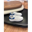 1011 Beyaz Lacivert Detay Hakiki Deri Erkek Sneakers