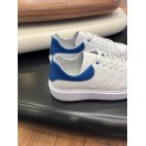 1011 Beyaz Lacivert Detay Hakiki Deri Erkek Sneakers