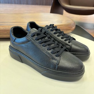 1090 Siyah Cilt - Siyah Taban Hakiki Deri Erkek Sneakers