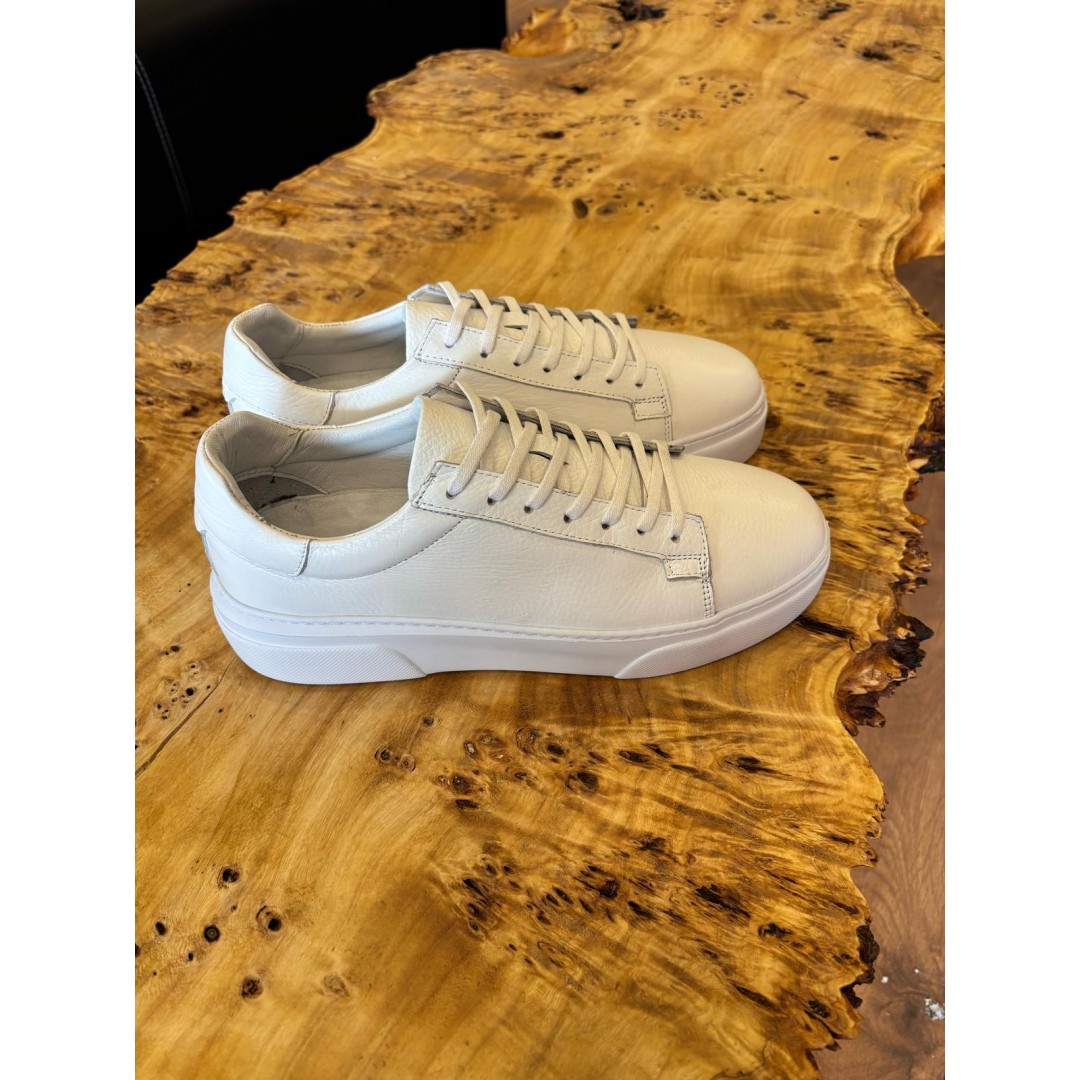 1090 Beyaz Cilt Hakiki Deri Erkek Sneakers