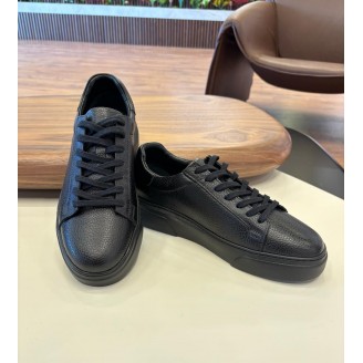 1090 Siyah Cilt - Siyah Taban Hakiki Deri Erkek Sneakers