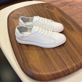 4220 Beyaz Dikiş Detaylı Hakiki Deri Erkek Sneakers