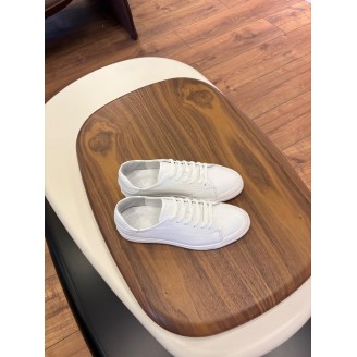 4220 Beyaz Dikiş Detaylı Hakiki Deri Erkek Sneakers