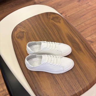4220 Beyaz Dikiş Detaylı Hakiki Deri Erkek Sneakers