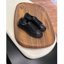 4220 Siyah Dikiş Detaylı Hakiki Deri Erkek Sneakers