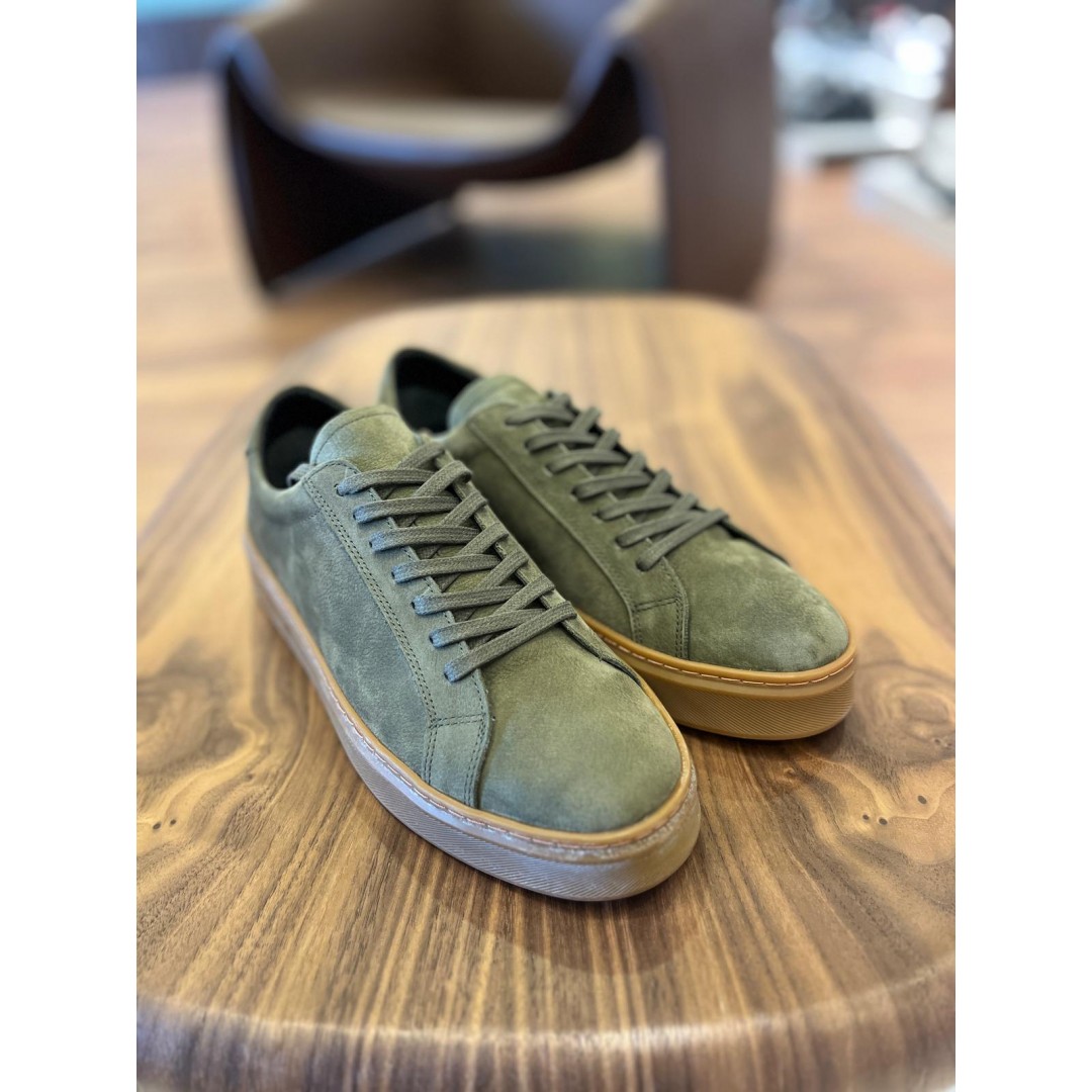 4226 Haki Nubuk Hakiki Deri Erkek Sneakers