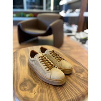 4226 Bej Nubuk Hakiki Deri Erkek Sneakers