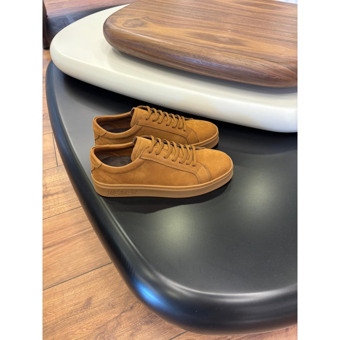 4226 Taba Nubuk Hakiki Deri Erkek Sneakers
