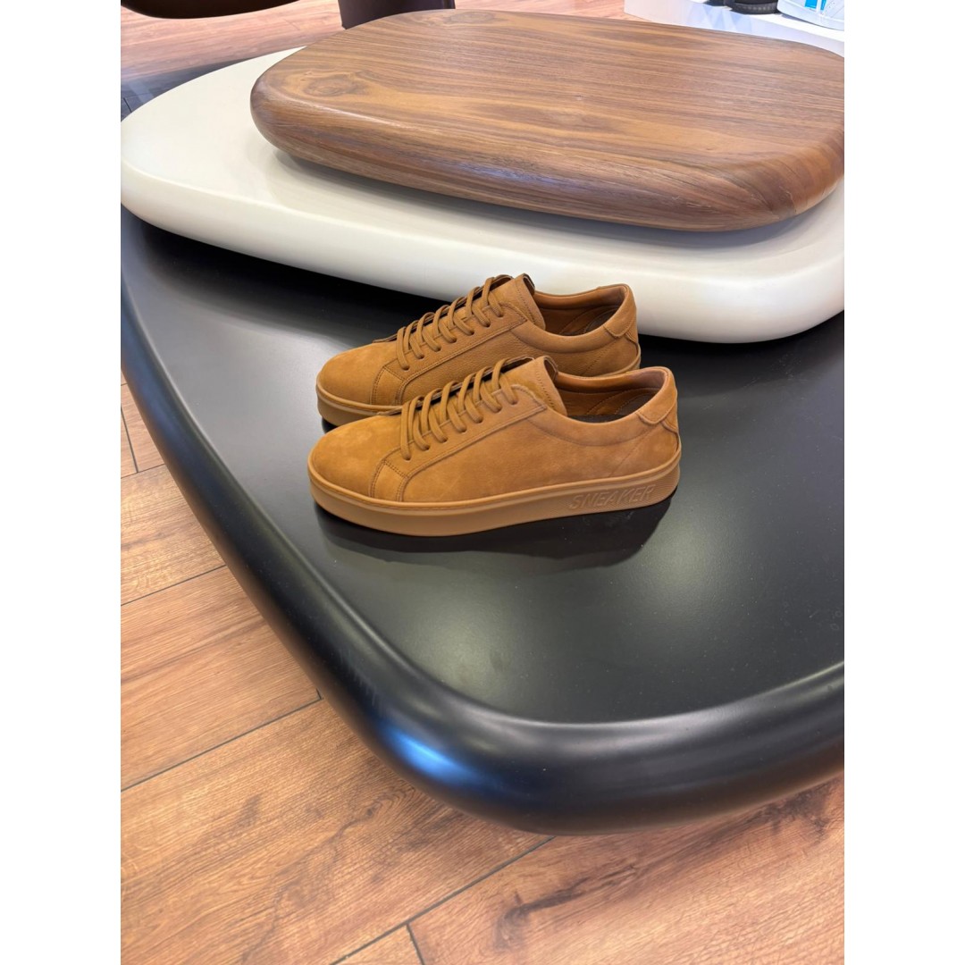 4226 Taba Nubuk Hakiki Deri Erkek Sneakers