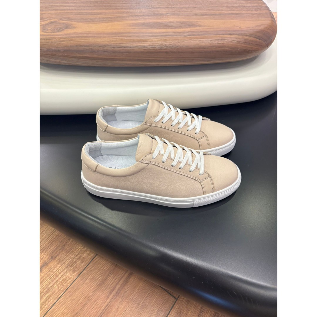 4253 Bej Hakiki Deri Erkek Sneakers