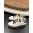 4253 Beyaz Taba Detaylı Hakiki Deri Erkek Sneakers