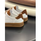 4253 Beyaz Taba Detaylı Hakiki Deri Erkek Sneakers