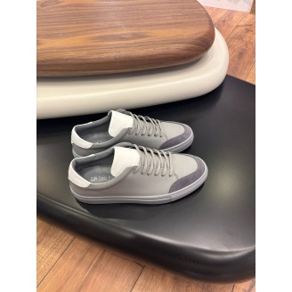 4253 Füme Süet Detaylı Hakiki Deri Erkek Sneakers