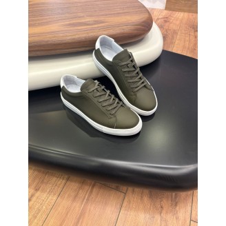 4253 Haki Hakiki Deri Erkek Sneakers