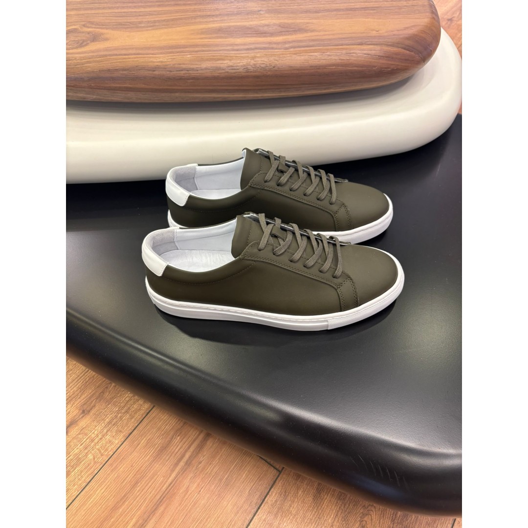 4253 Haki Hakiki Deri Erkek Sneakers
