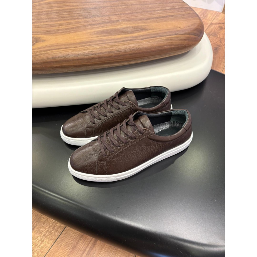 4253 Kahve Hakiki Deri Erkek Sneakers