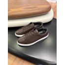 4253 Kahve Hakiki Deri Erkek Sneakers