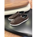 4253 Kahve Hakiki Deri Erkek Sneakers