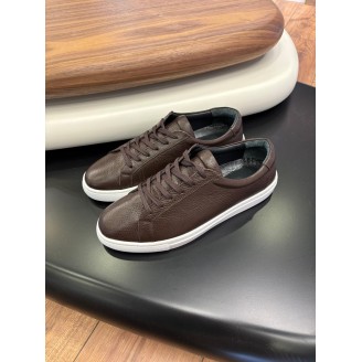 4253 Kahve Hakiki Deri Erkek Sneakers