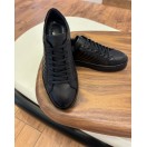 4253 Siyah Dikiş Detaylı Hakiki Deri Erkek Sneakers