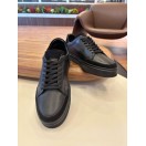 4253 Siyah Süet Detaylı Hakiki Deri Erkek Sneakers