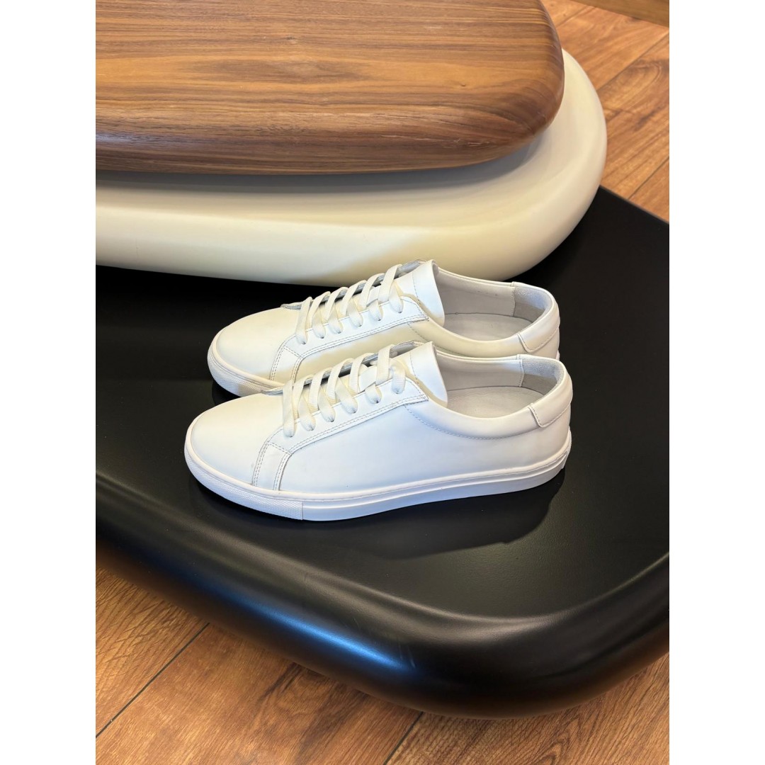 4253 Beyaz Mat Hakiki Deri Erkek Sneakers