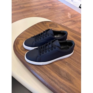 4253 Mat Lacivert Hakiki Deri Erkek Sneakers