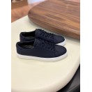 4253 Mat Lacivert Hakiki Deri Erkek Sneakers