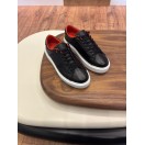 Paris Siyah - Turuncu Detaylı Hakiki Deri Erkek Sneakers