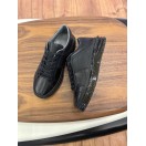 Paris Siyah Gri Detaylı Hakiki Deri Erkek Sneakers