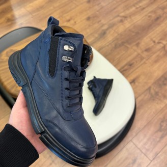 5623 Mavi Cilt Hakiki Deri Bot