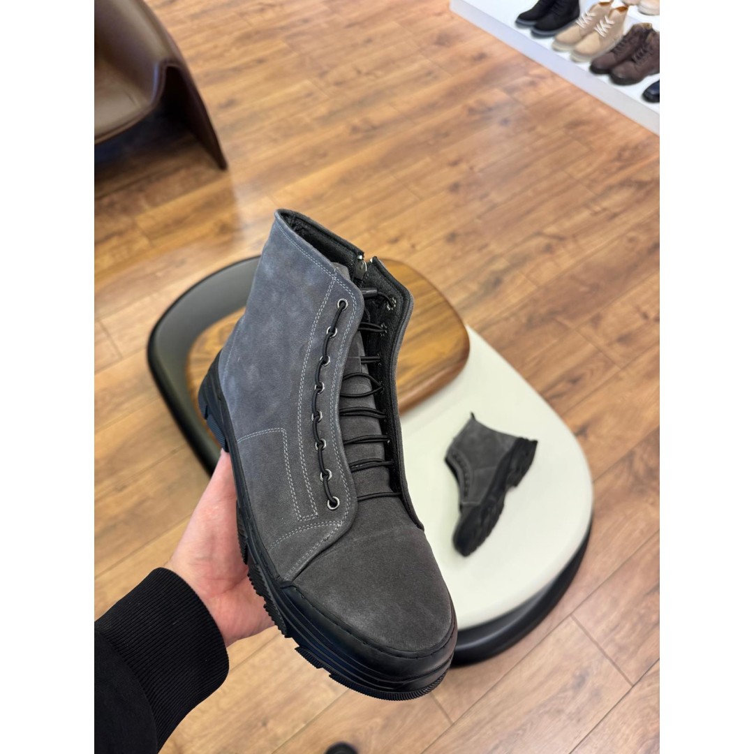 5628 Füme Nubuk Hakiki Deri Bot