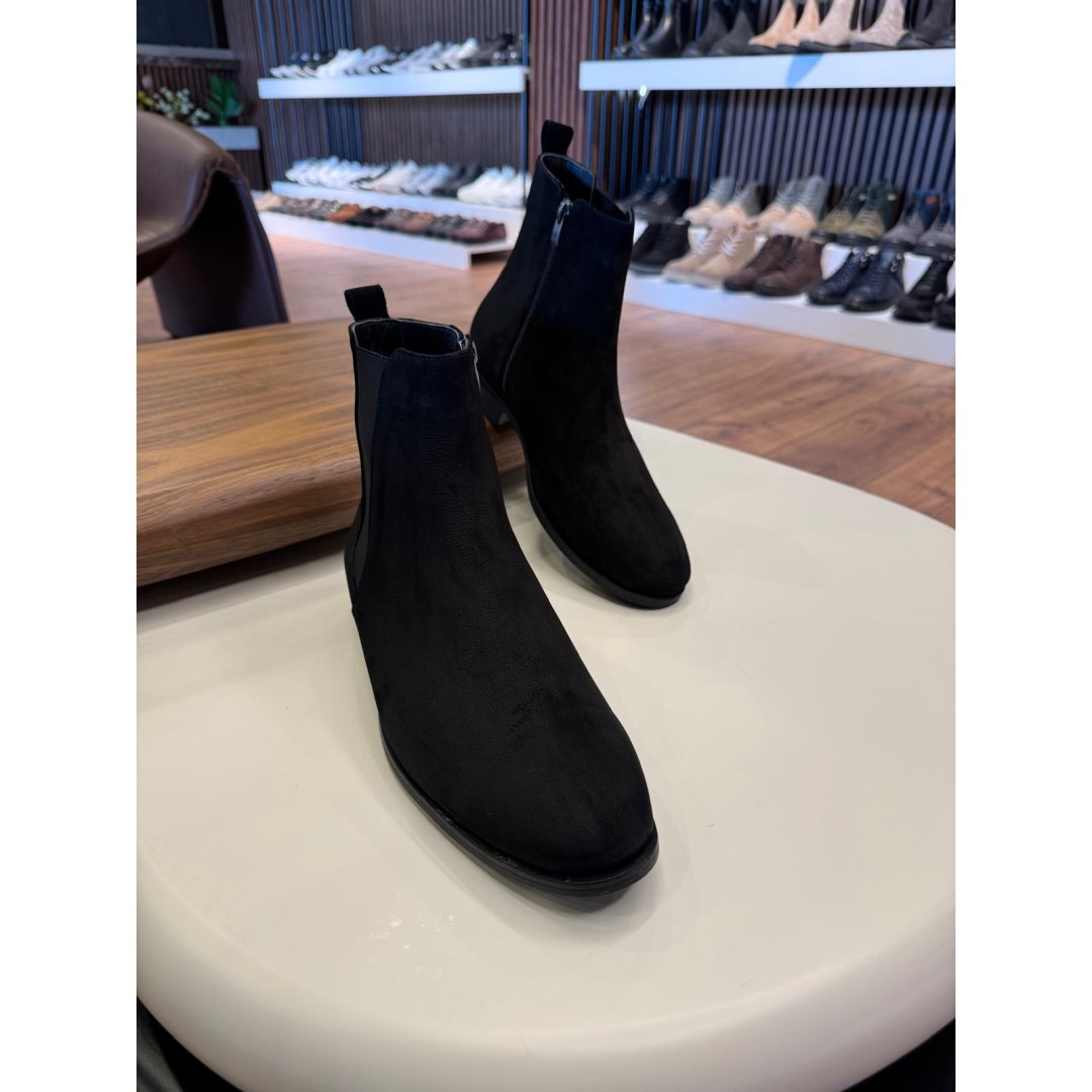 5629 Siyah Nubuk Hakiki Deri Bot