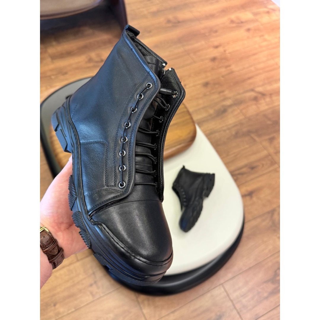 5633 Siyah Cilt Hakiki Deri Bot