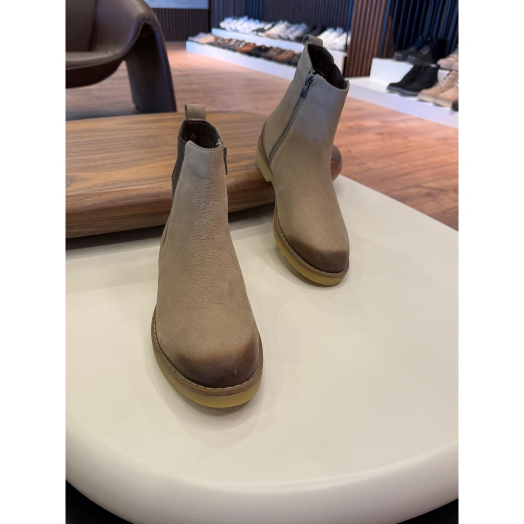 5634 Bej Nubuk Hakiki Deri Bot