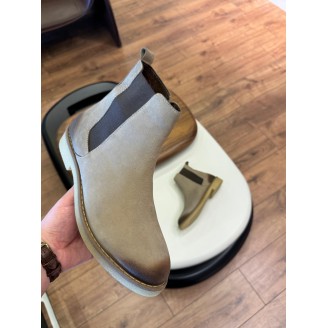 5634 Bej Nubuk Hakiki Deri Bot