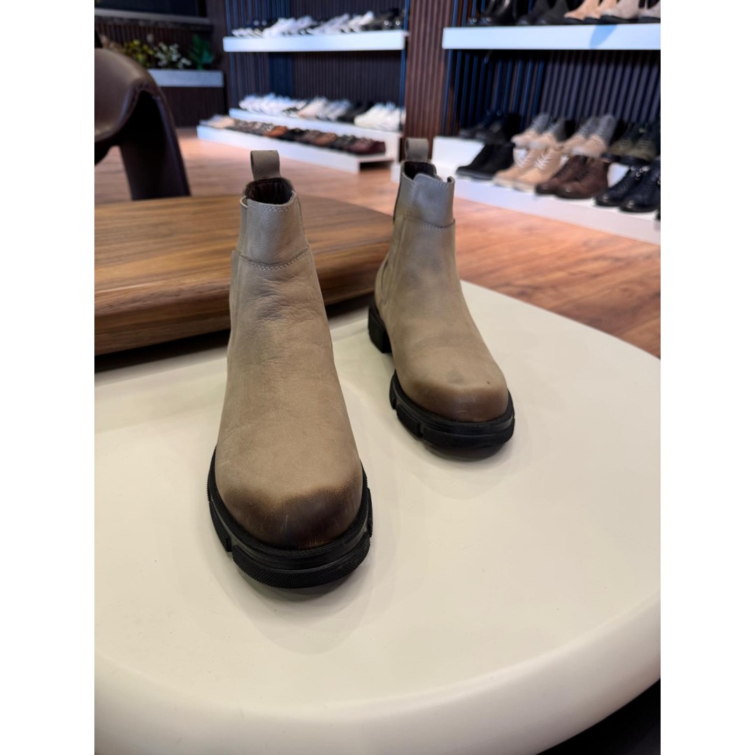 5637 Bej Nubuk Hakiki Deri Bot