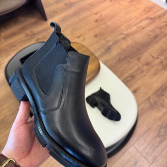 5638 Siyah Cilt Hakiki Deri Bot