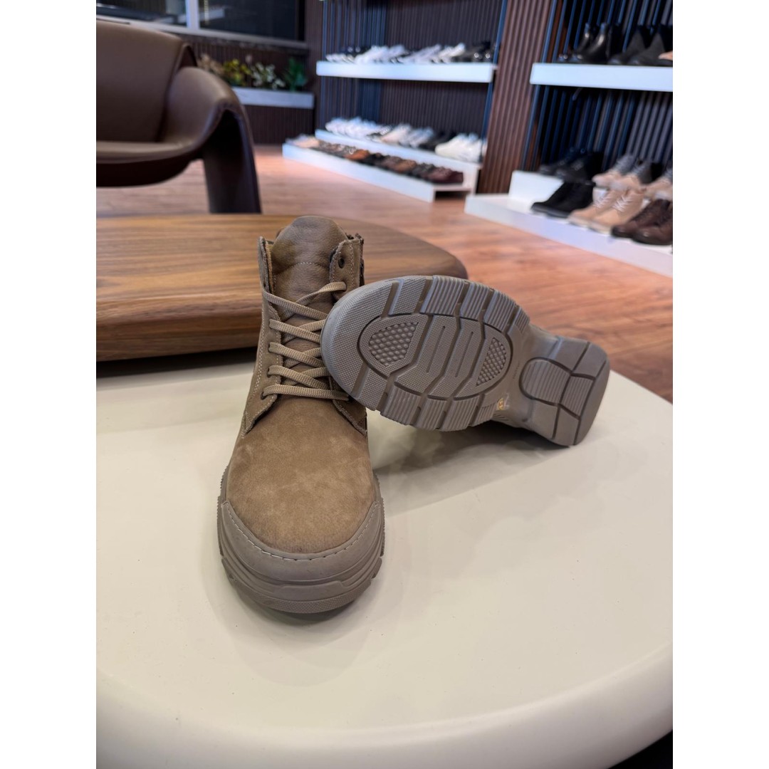 5640 Bej Nubuk Hakiki Deri Bot