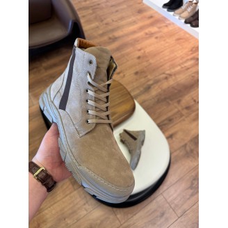 5640 Bej Nubuk Hakiki Deri Bot