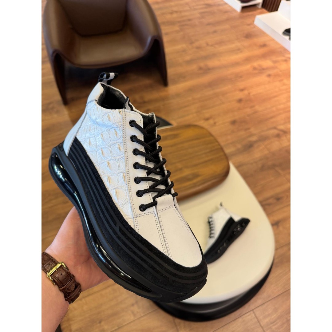 5641 Beyaz Cilt Hakiki Deri Bot