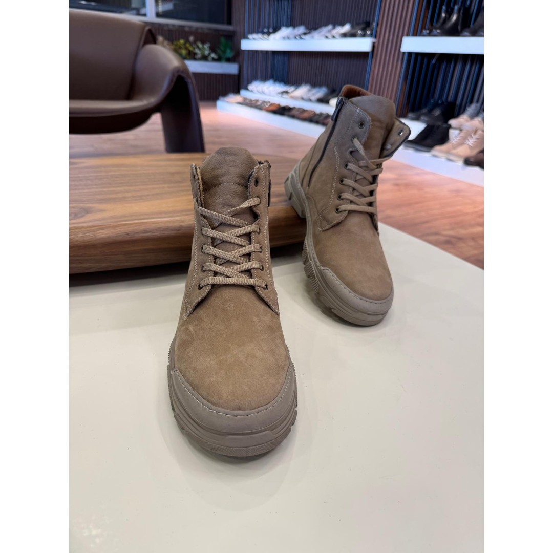 5640 Bej Nubuk Hakiki Deri Bot