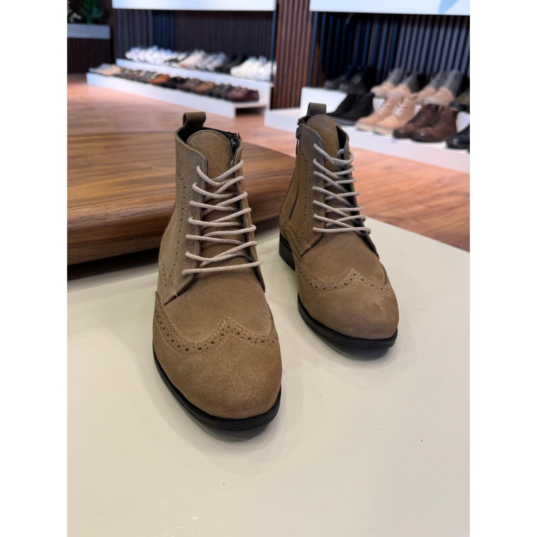 5642 Bej Nubuk Hakiki Deri Bot