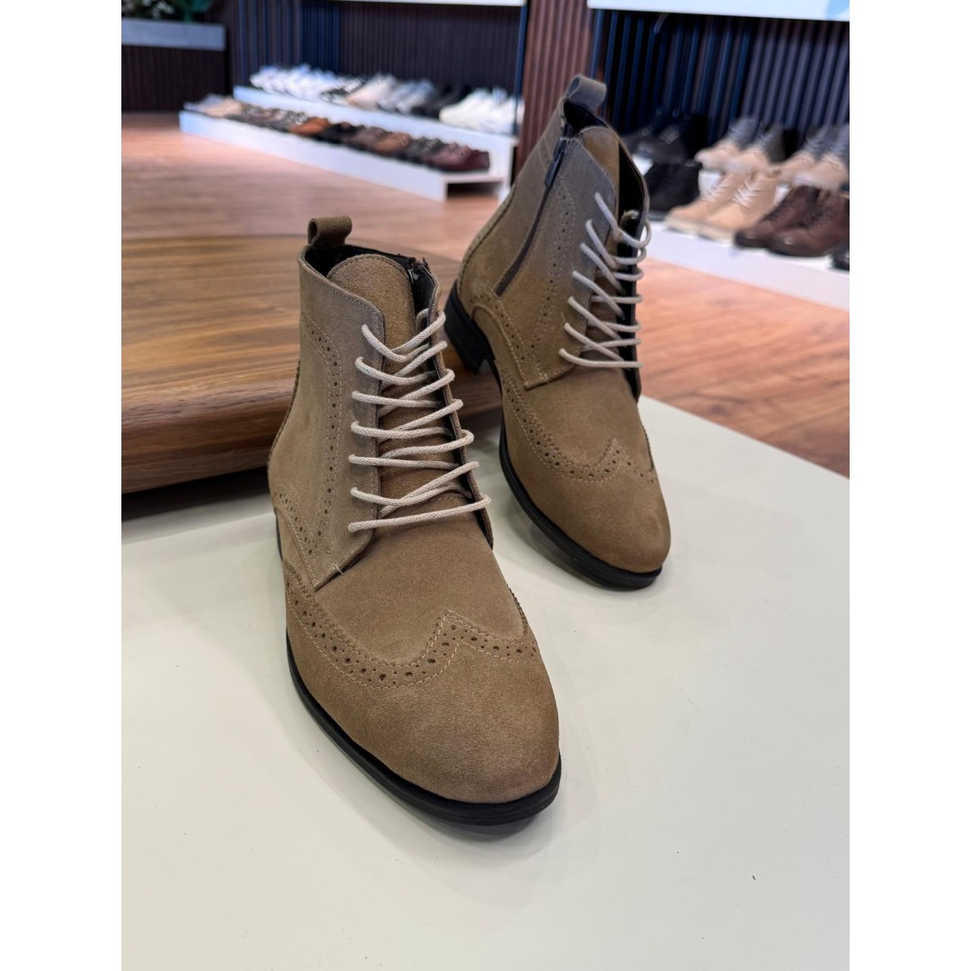 5642 Bej Nubuk Hakiki Deri Bot