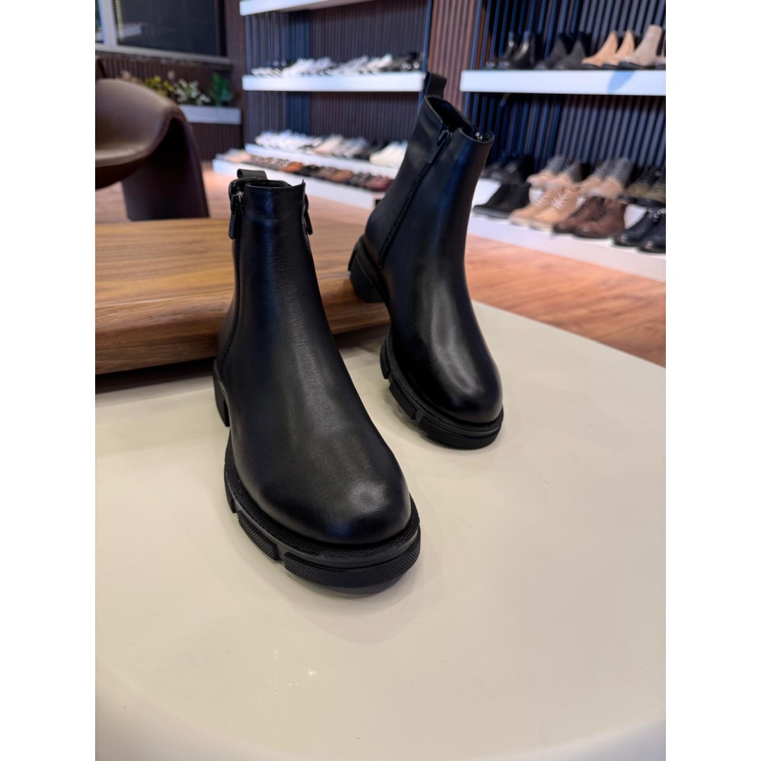 5644 Siyah Cilt Hakiki Deri Bot