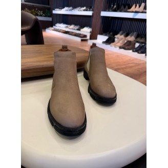 5645 Bej Nubuk Hakiki Deri Bot