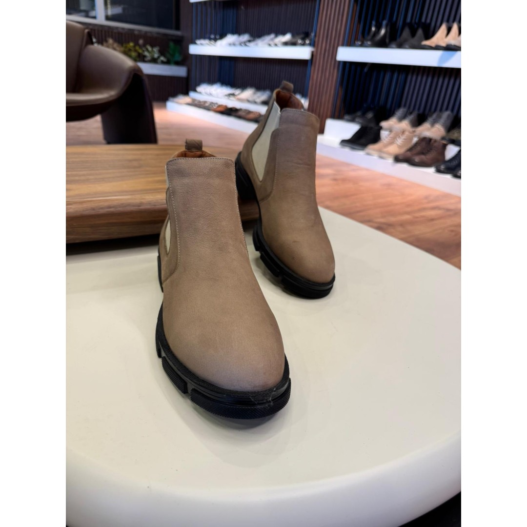 5645 Bej Nubuk Hakiki Deri Bot