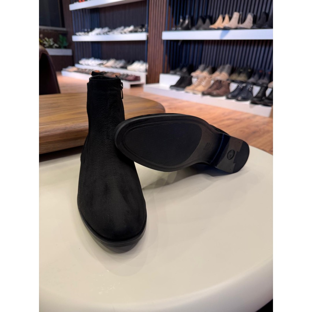 5646 Siyah Nubuk Hakiki Deri Bot