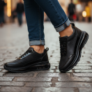 1074 Cam Kırığı Hakiki Deri Erkek Sneakers